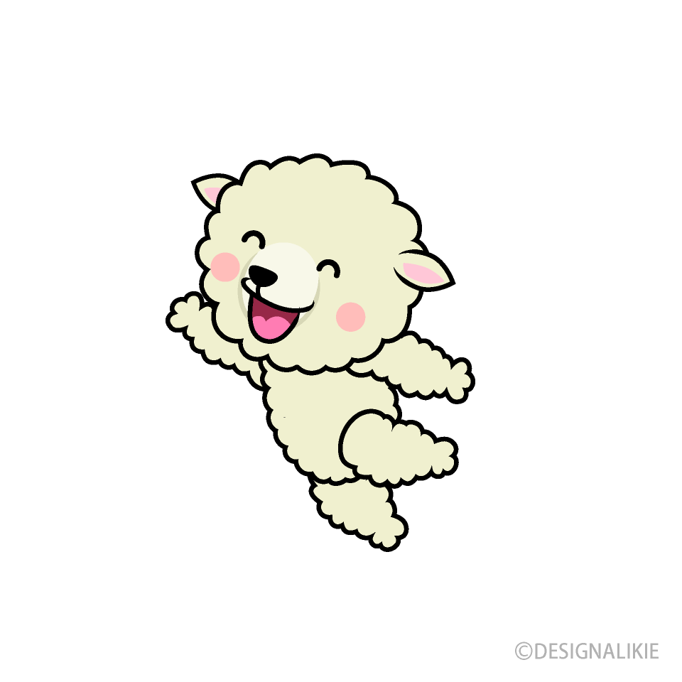 ジャンプするヒツジキャラ