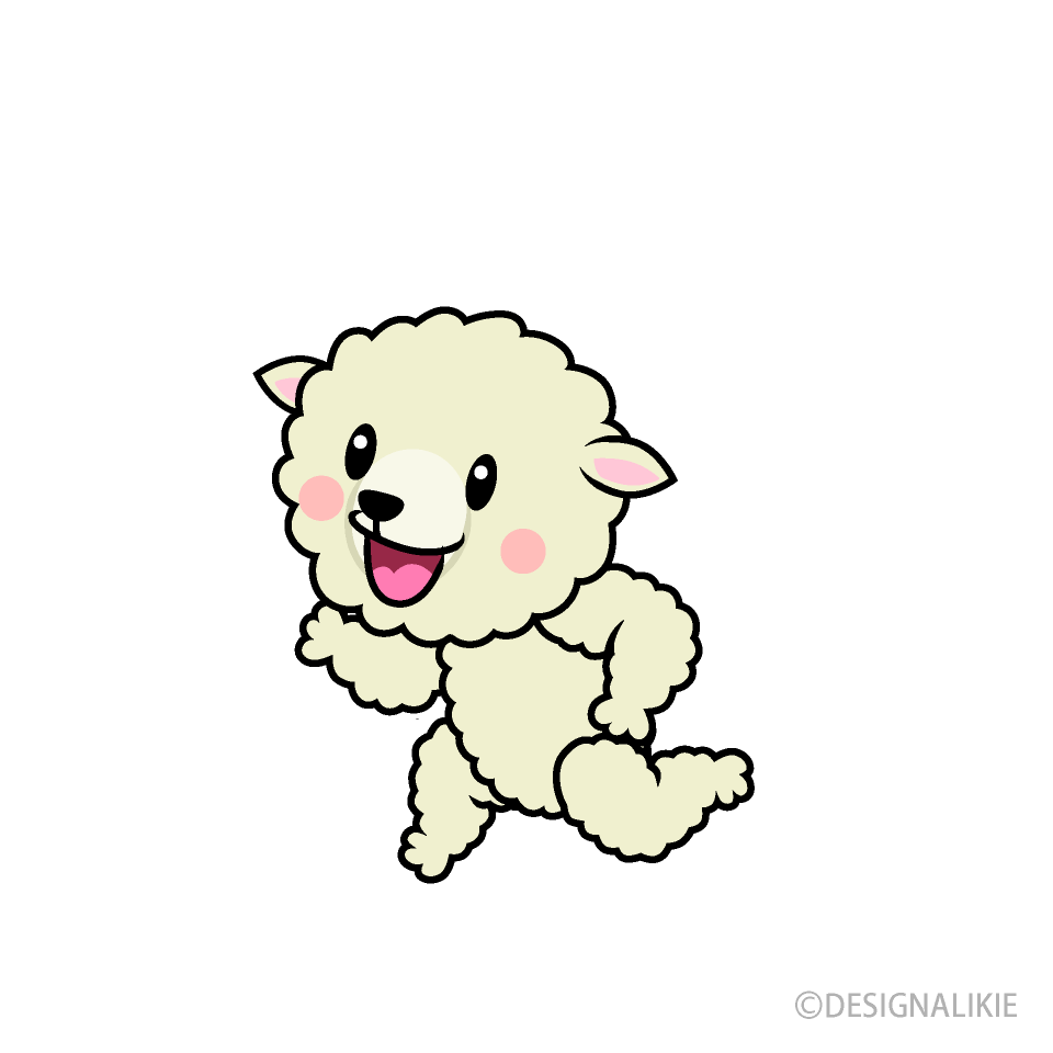 走るヒツジキャラ