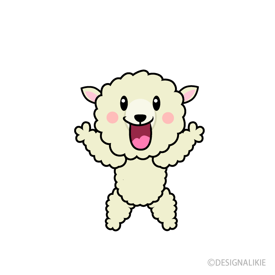 驚くヒツジキャラ