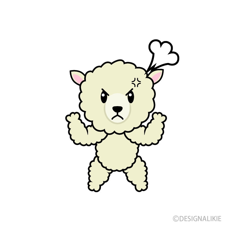 怒るヒツジキャラ