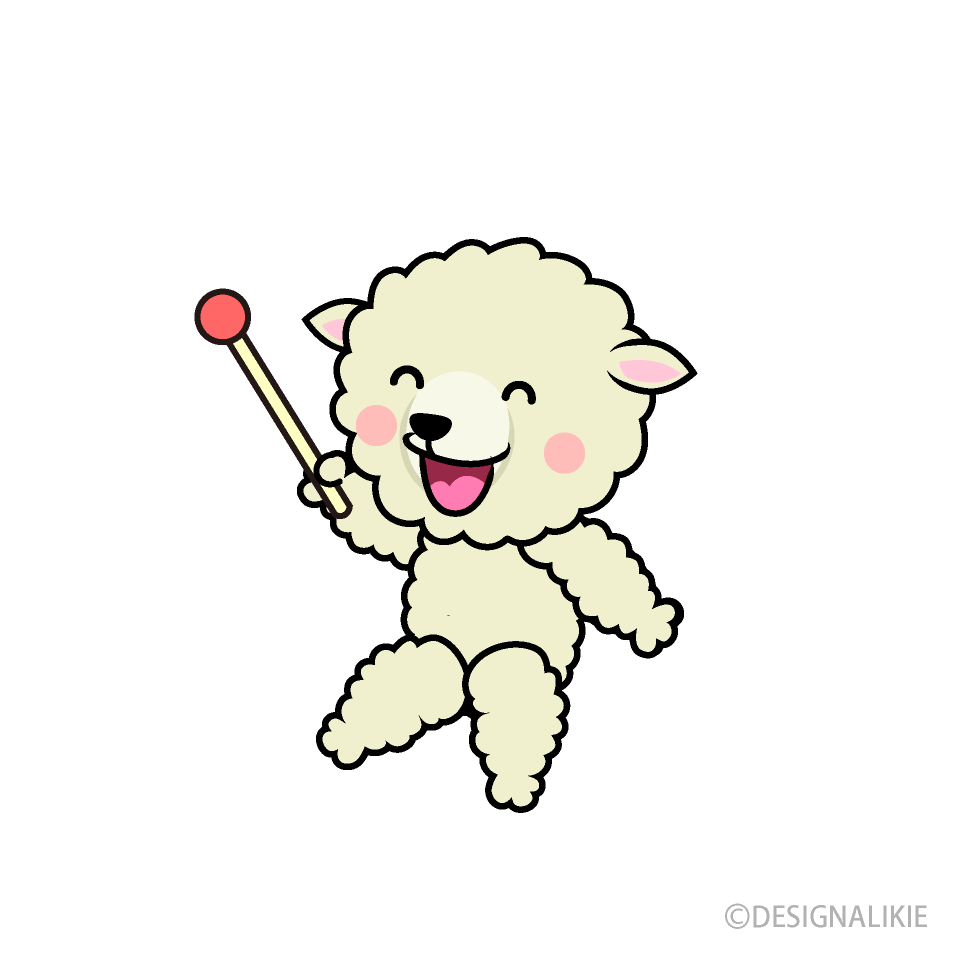 説明するヒツジキャラ