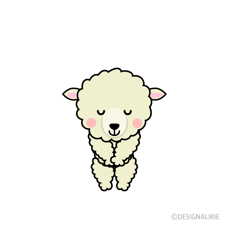 お辞儀するヒツジキャラ