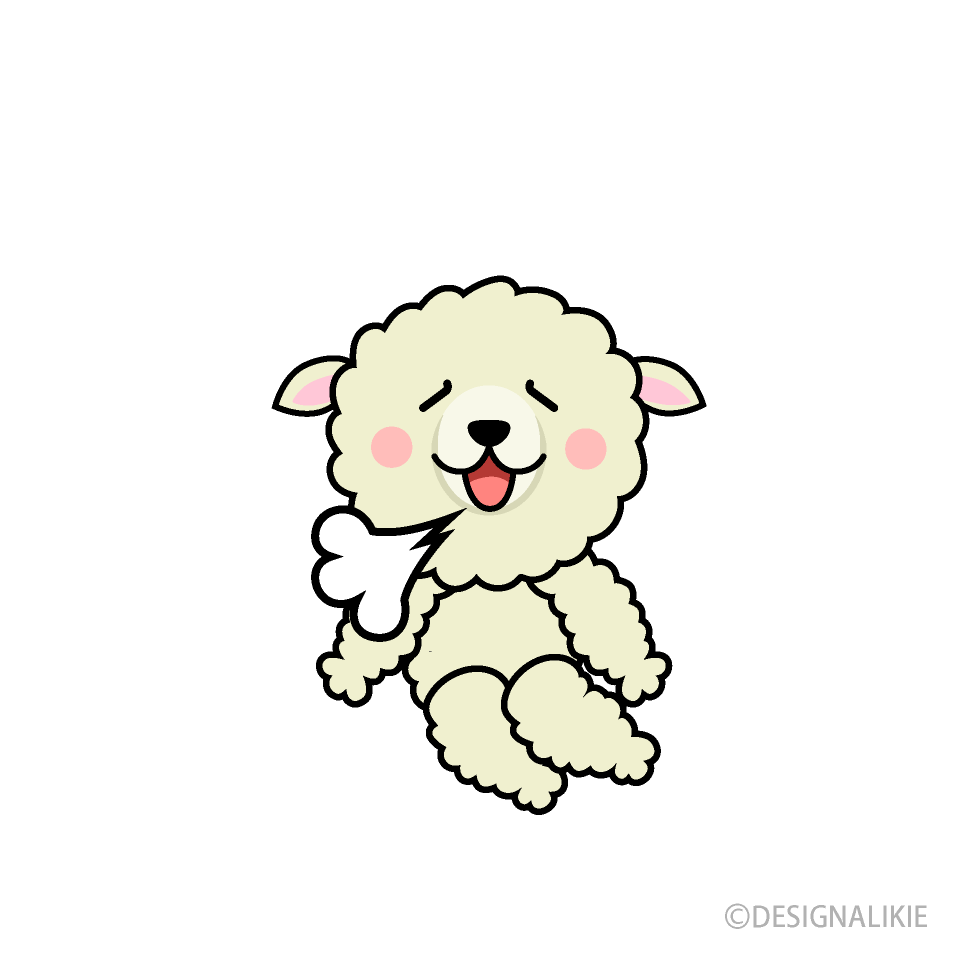 リラックスするヒツジキャラ