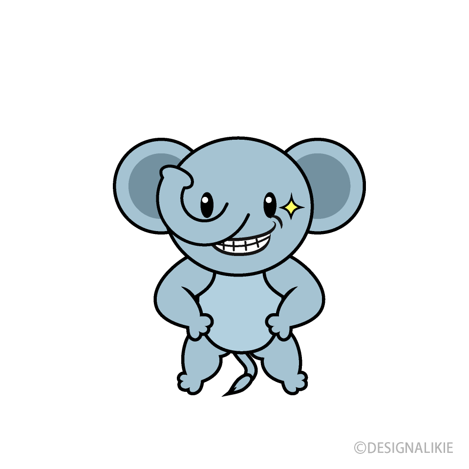 ニヤリ笑うゾウキャラ