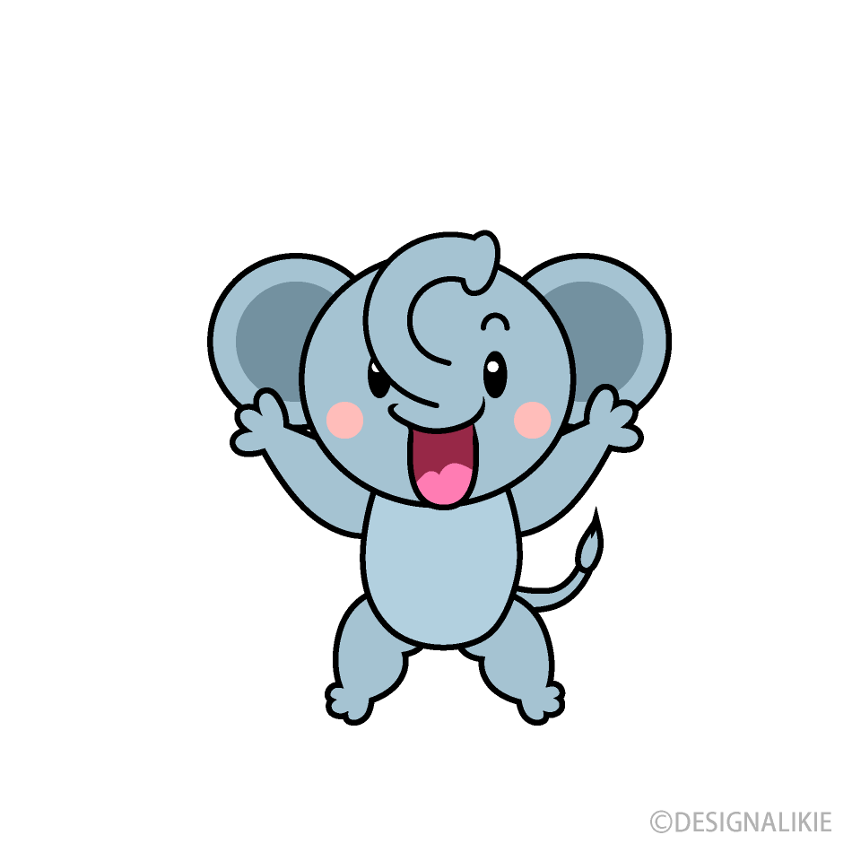 驚くゾウキャラ