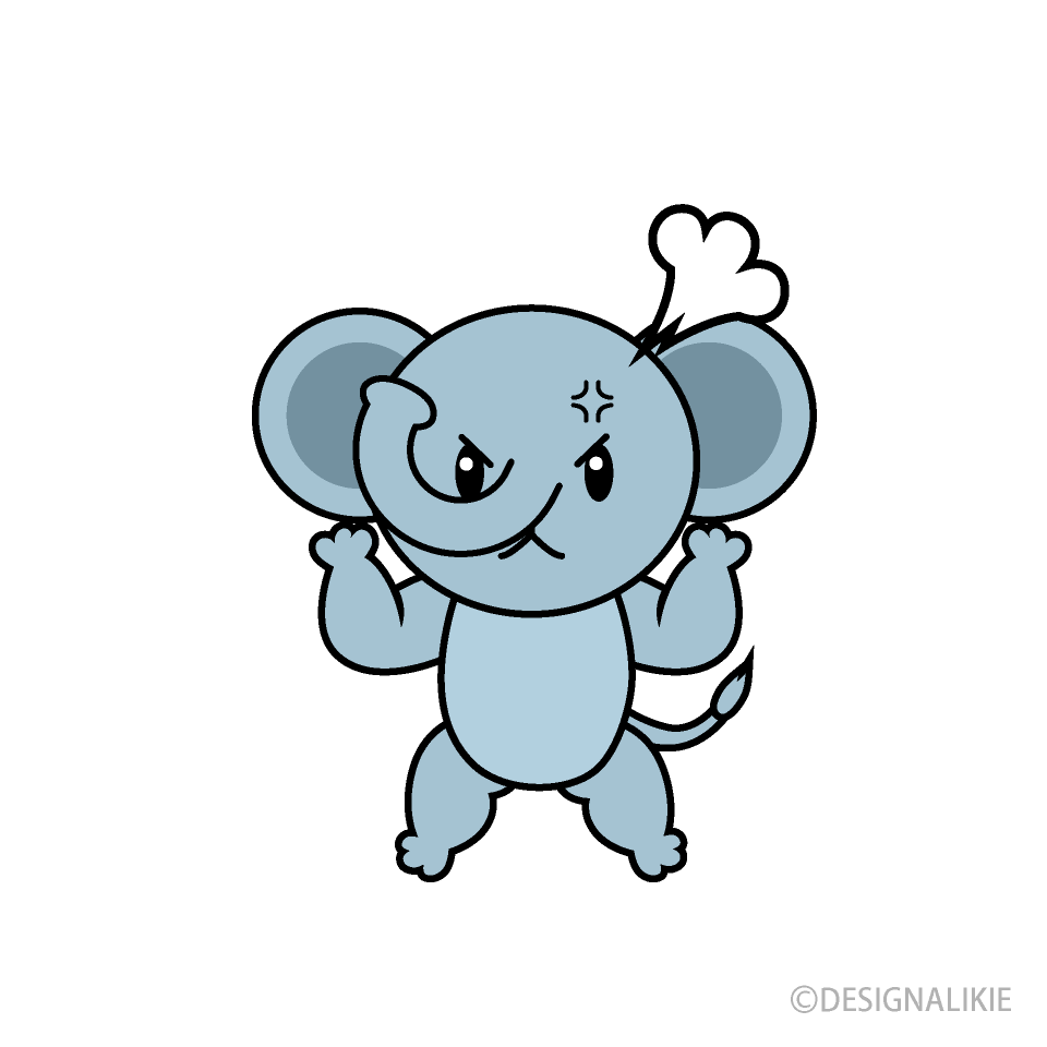 怒るゾウキャラ