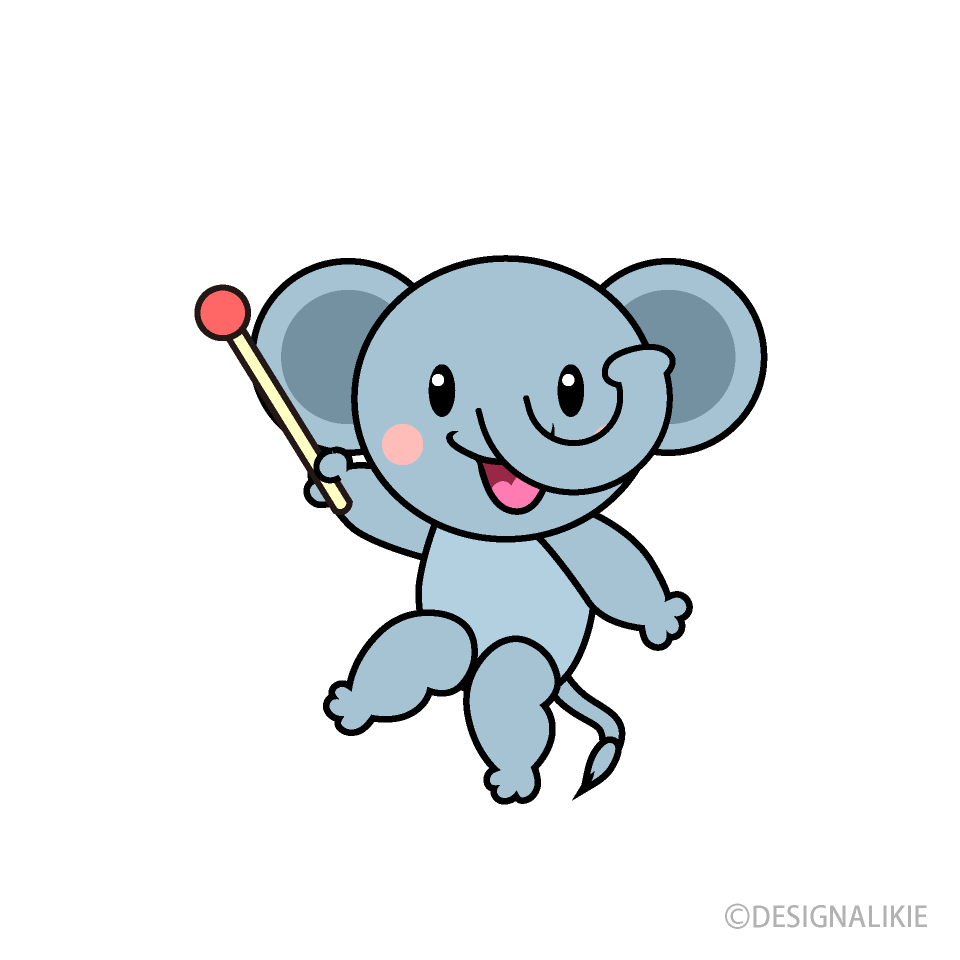 説明するゾウキャラ