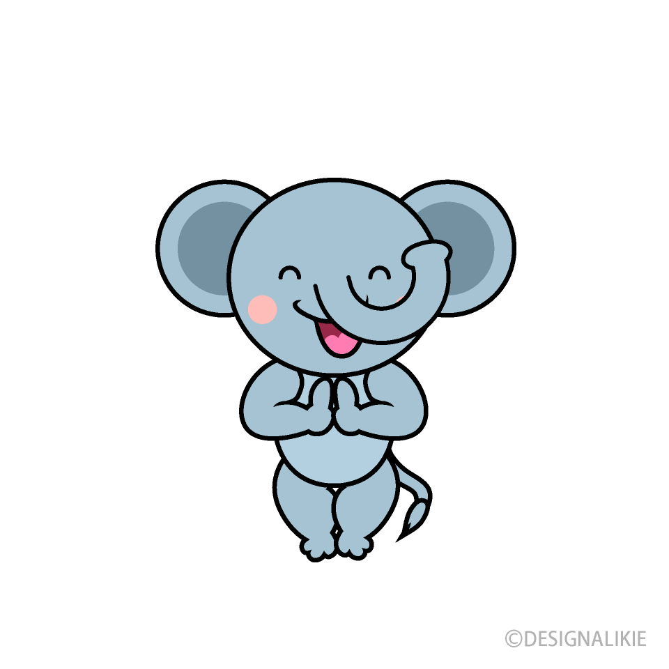 感謝するゾウキャラ