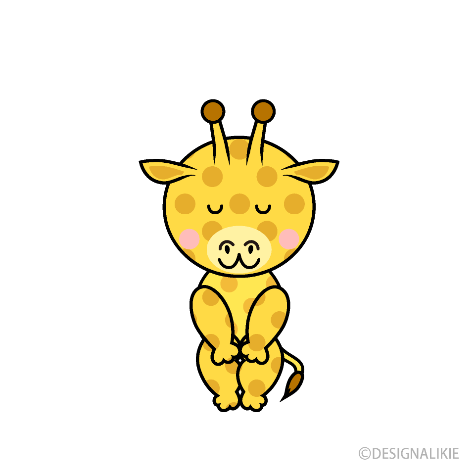 お辞儀するキリンキャラ