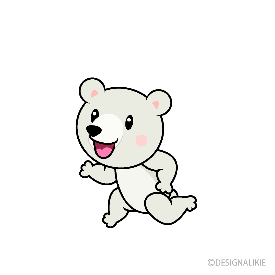 走るシロクマキャラ