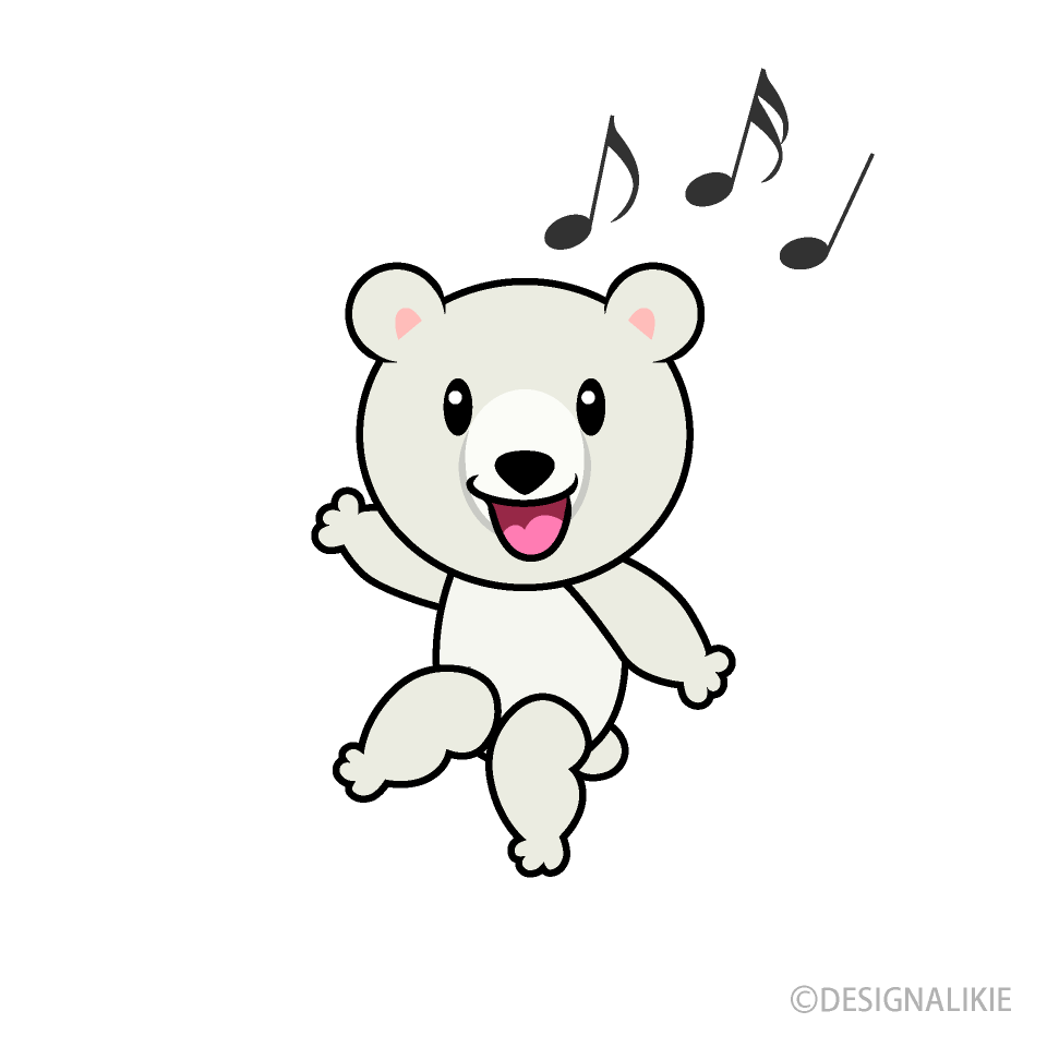 ダンスするシロクマキャラ