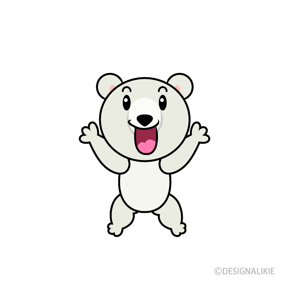 驚くシロクマキャラ