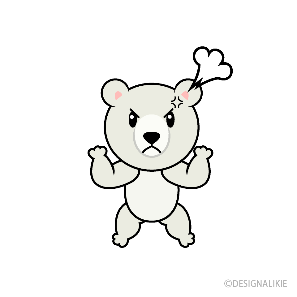 怒るシロクマキャラ