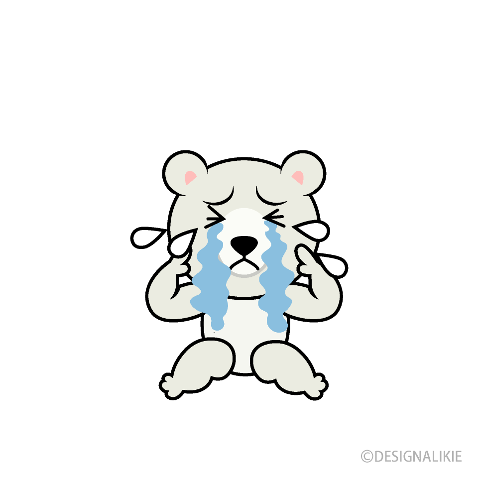 泣くシロクマキャラ