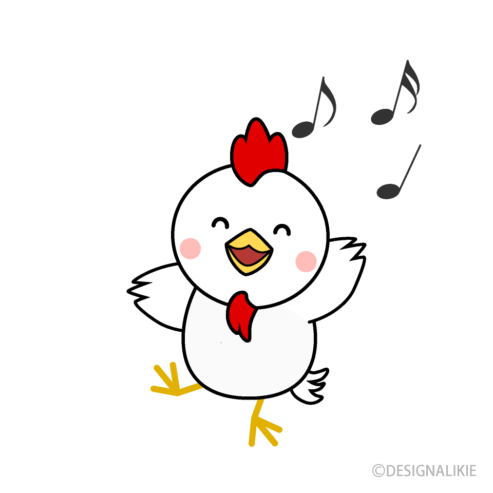 ダンスするニワトリキャラ