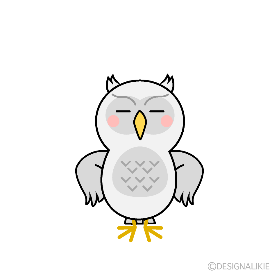 自信満々の白フクロウキャラ