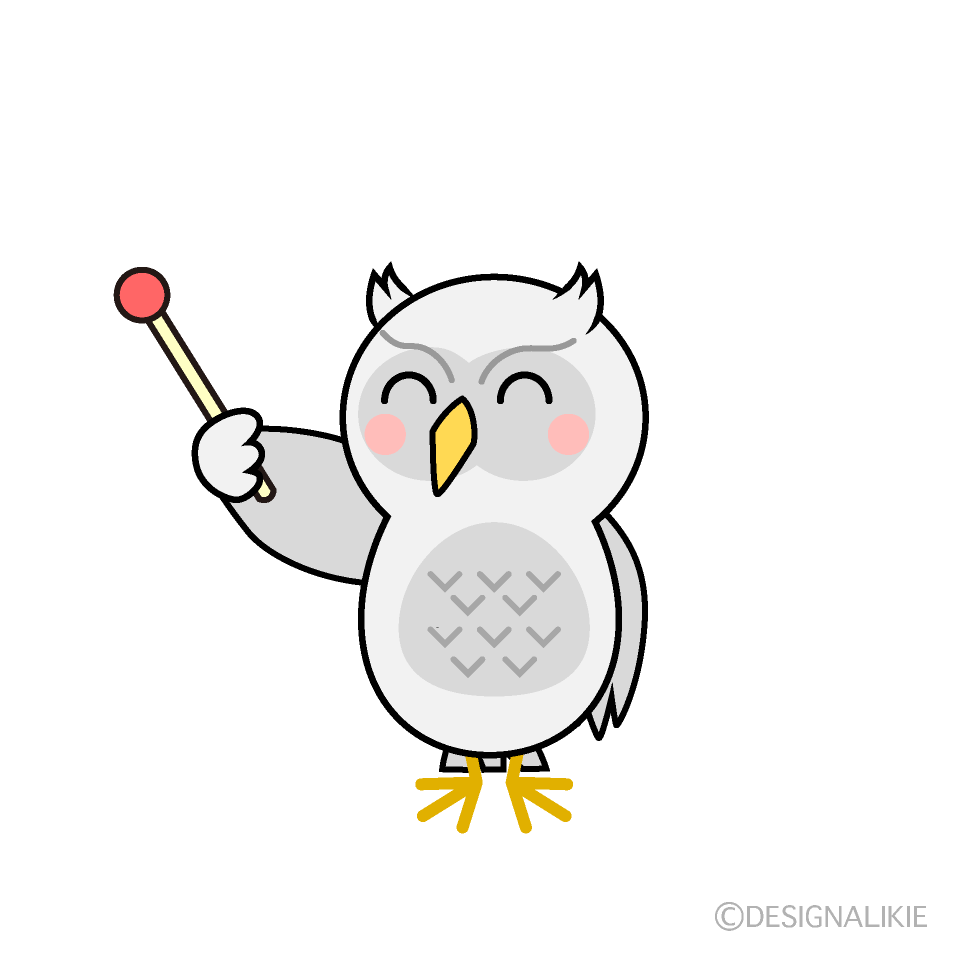 説明する白フクロウ