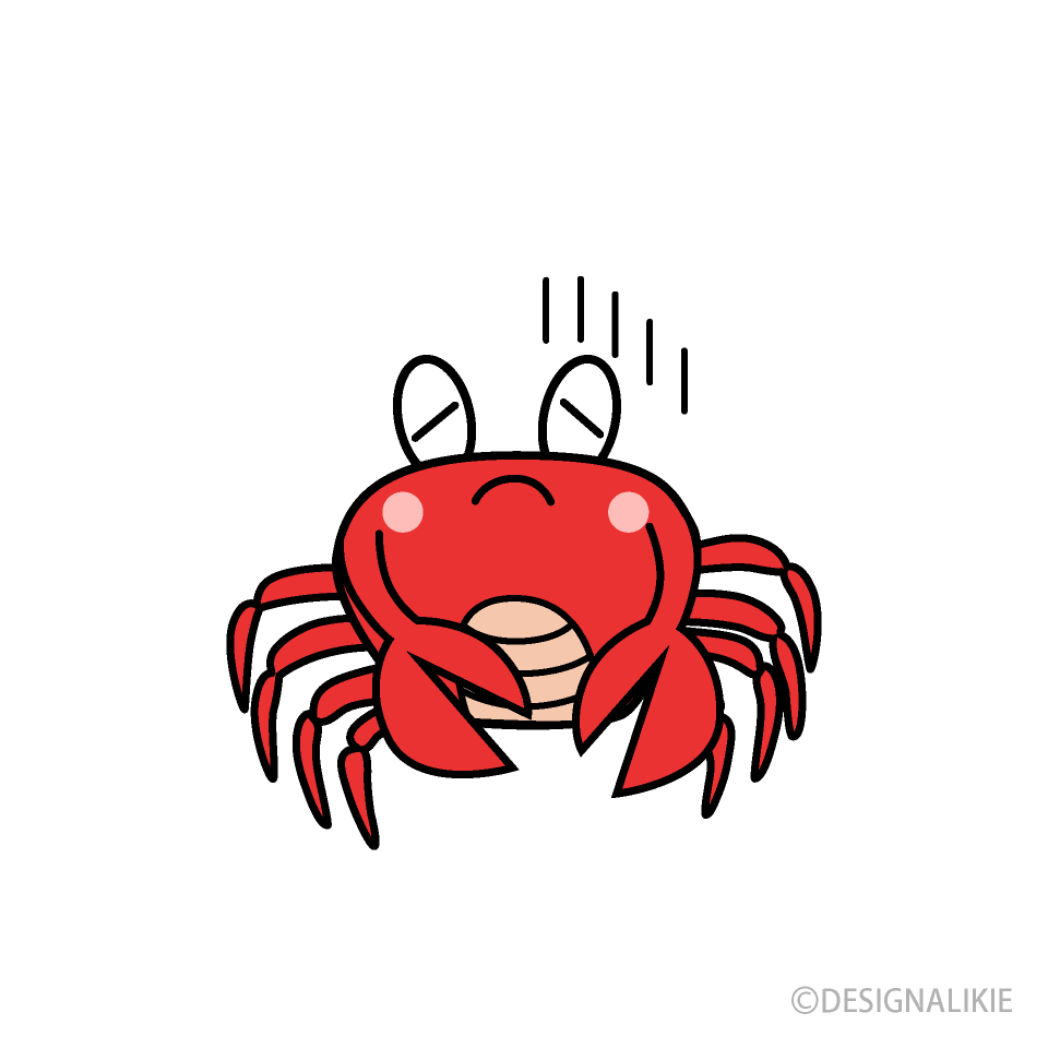 落ち込むカニキャラ