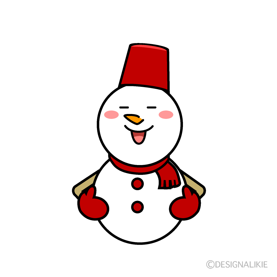 胸を張る雪だるまキャラ