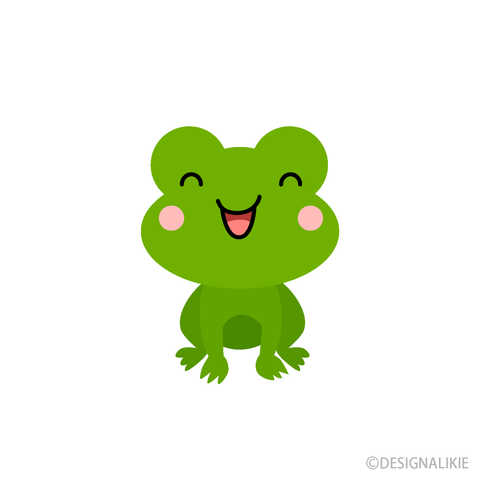 笑顔のカエルキャラ
