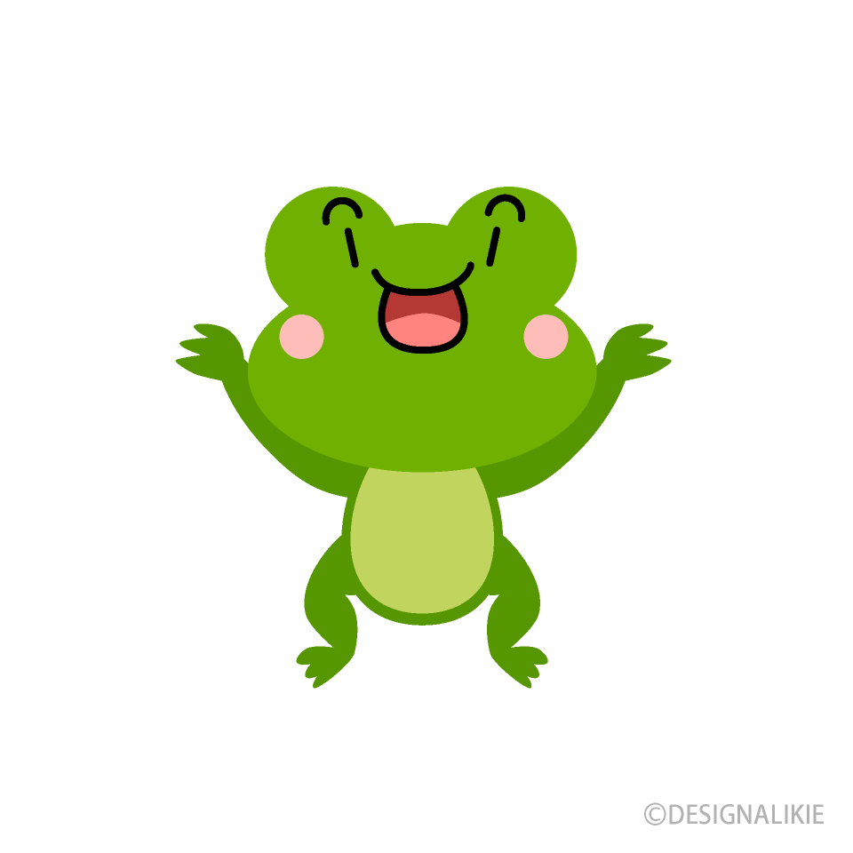びっくりするカエルキャラ