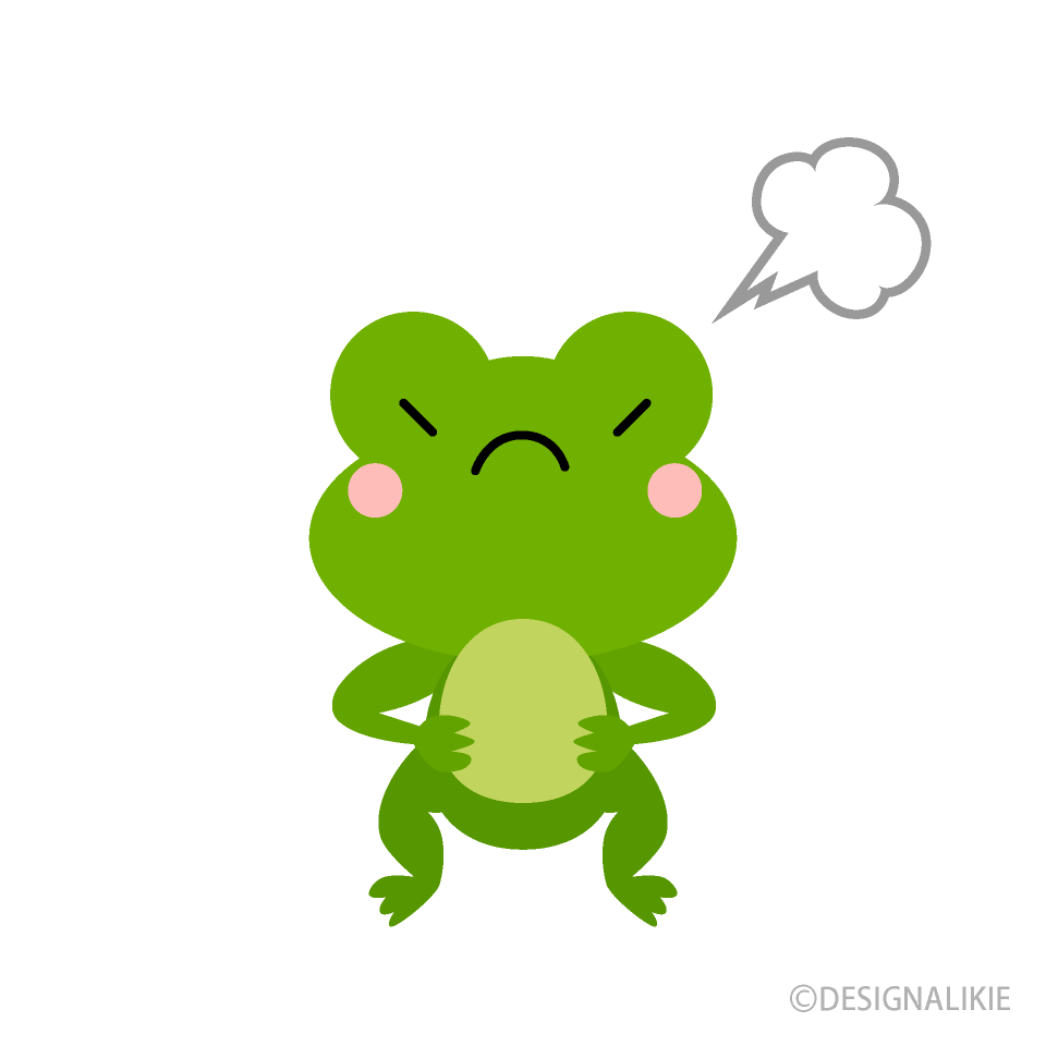怒るカエルキャラ