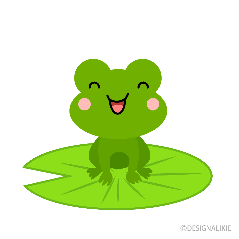 蓮の葉っぱのカエルキャラ