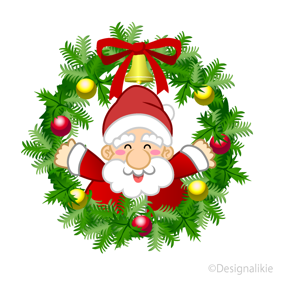 クリスマスリースのサンタキャラ