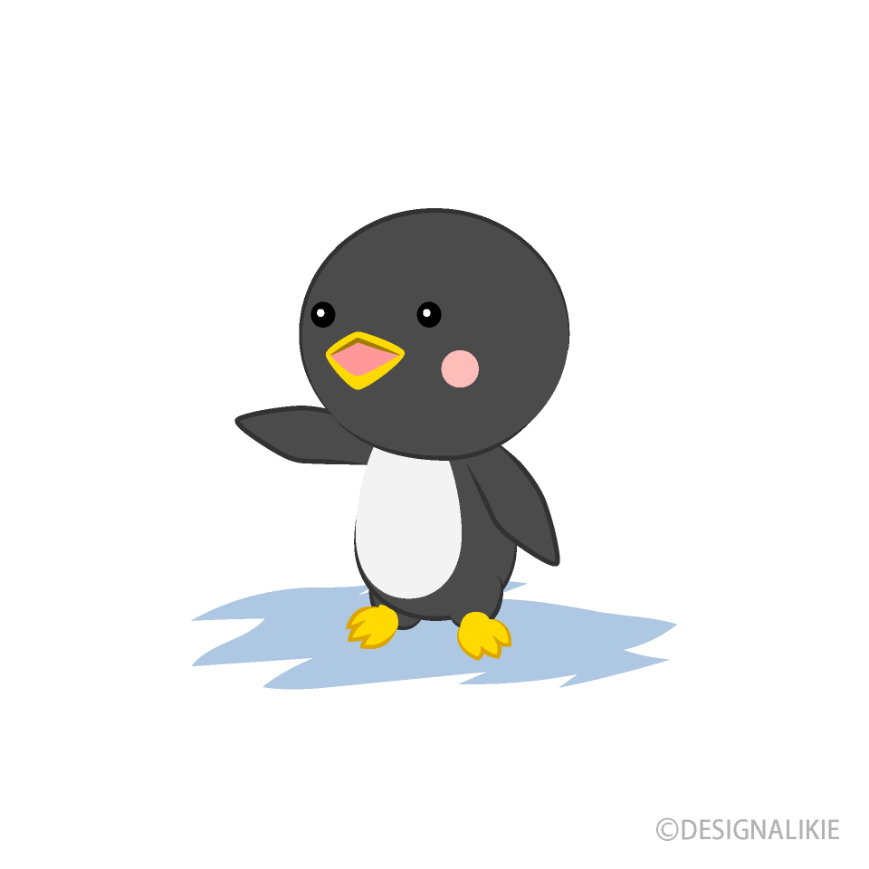 指をさすペンギン