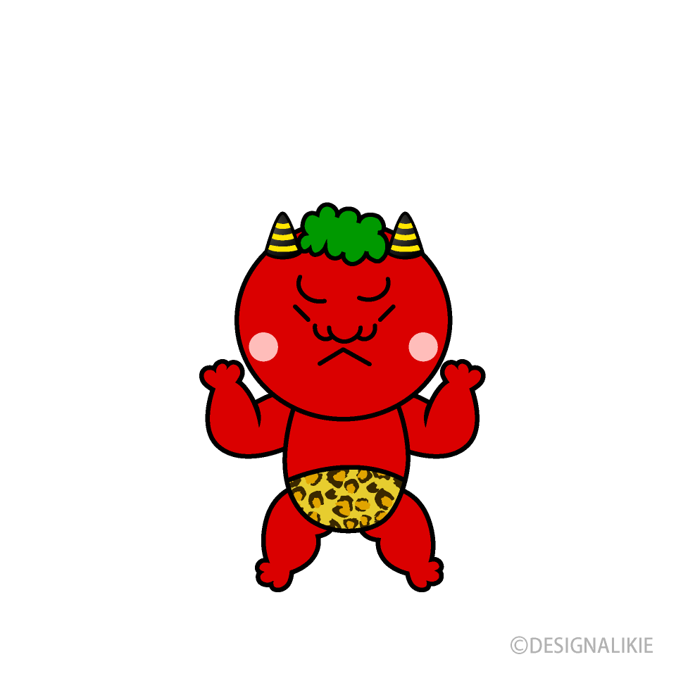 怒る赤鬼キャラ