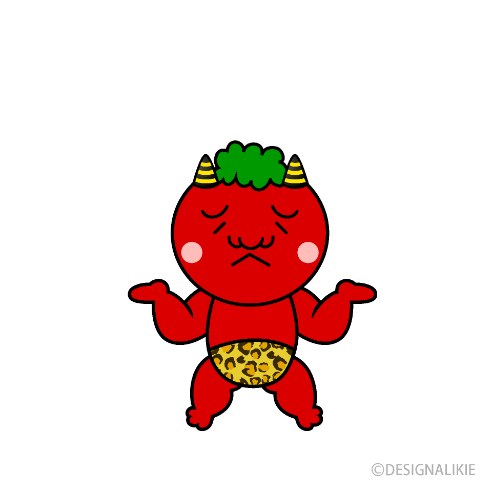 お手上げの赤鬼キャラ