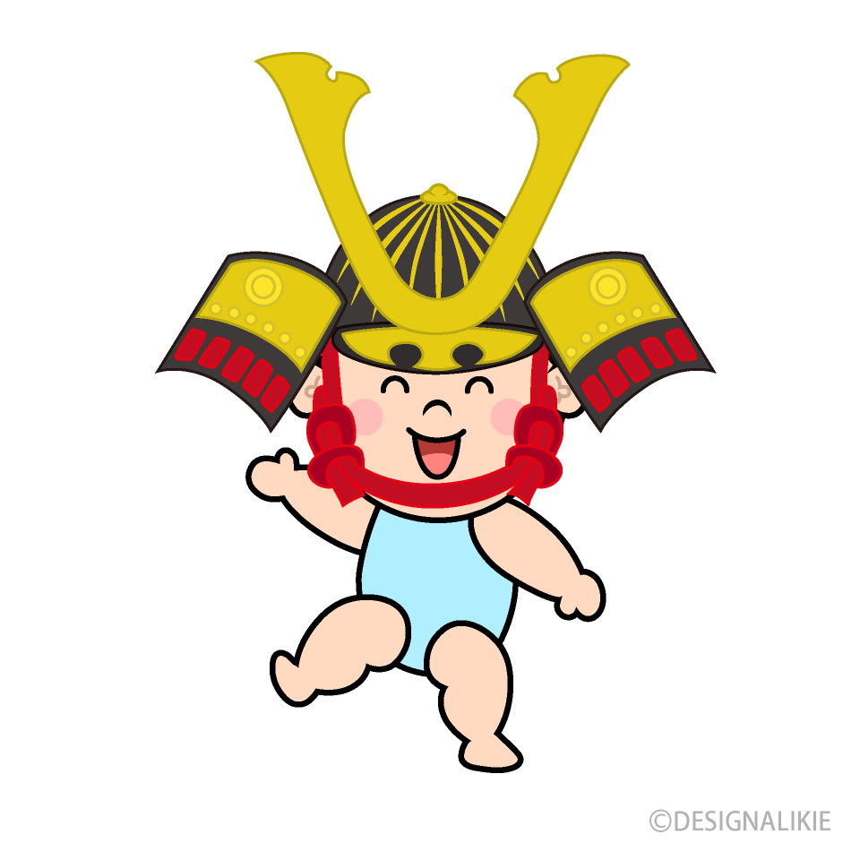 兜をかぶった幼児の男の子