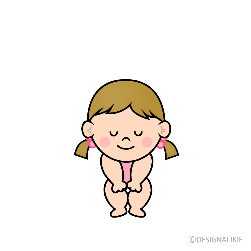 お辞儀する幼児の女の子
