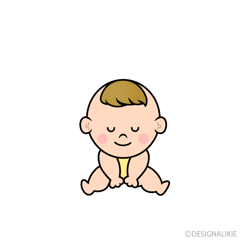お辞儀する赤ちゃんキャラ
