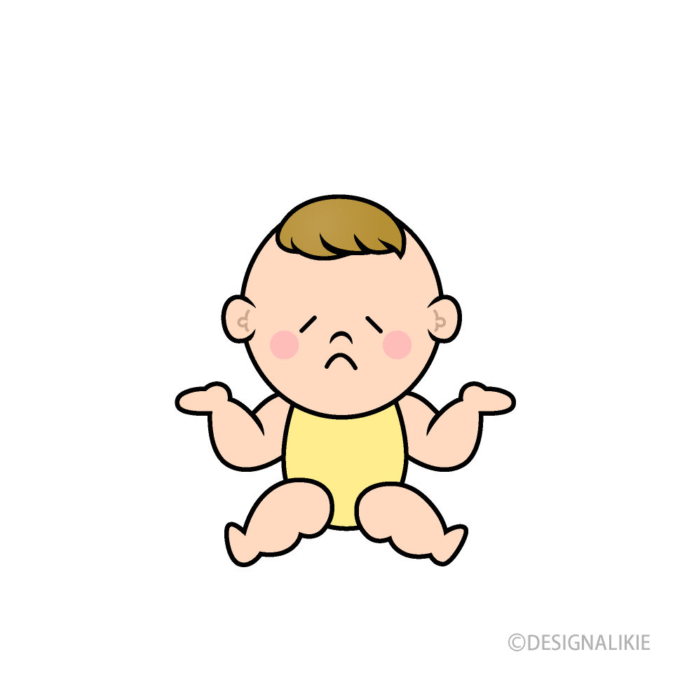 お手上げの赤ちゃんキャラ