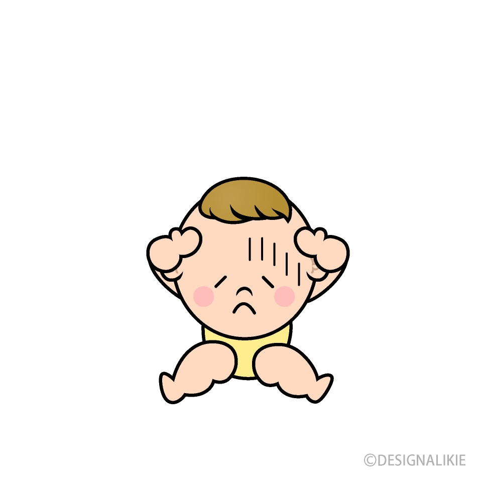 落ち込む赤ちゃんキャラ