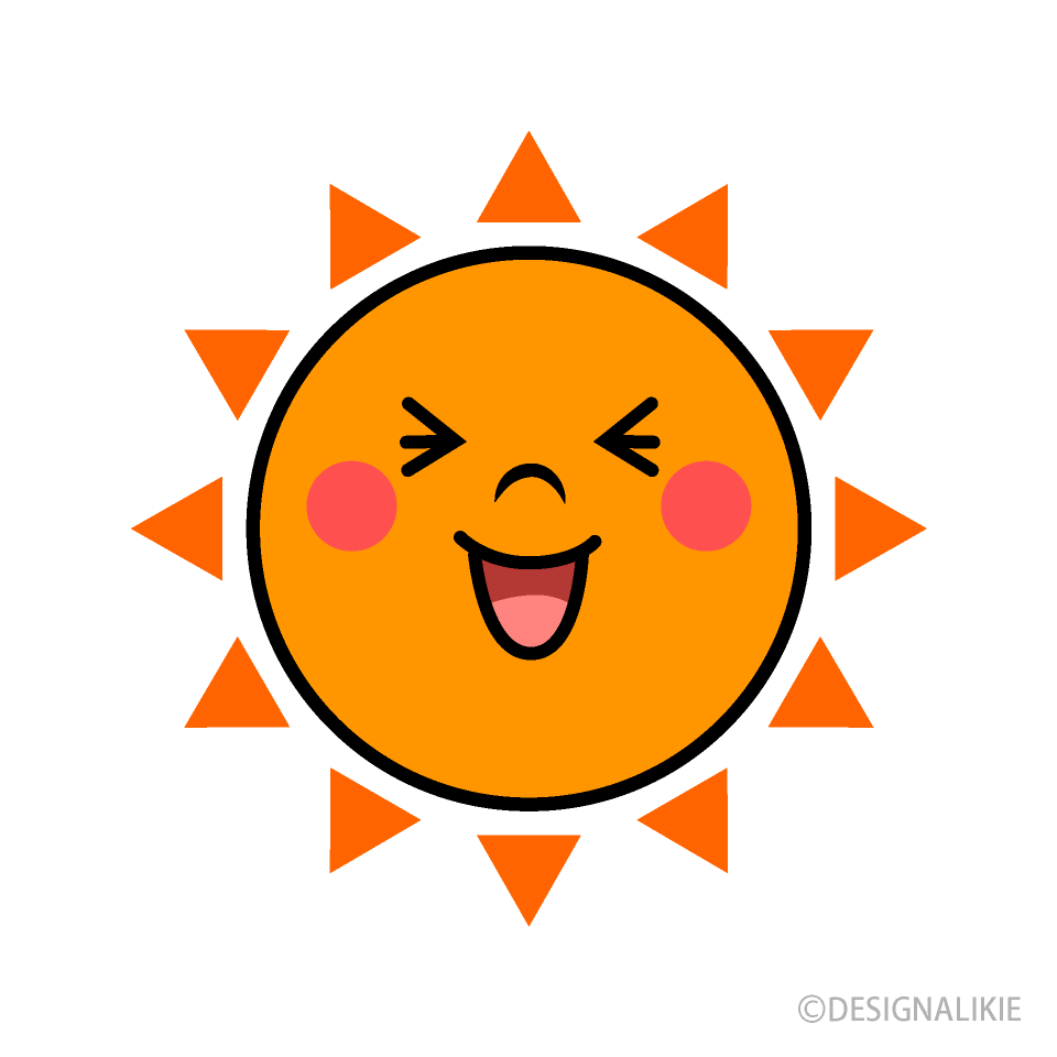 大笑いする太陽キャラ