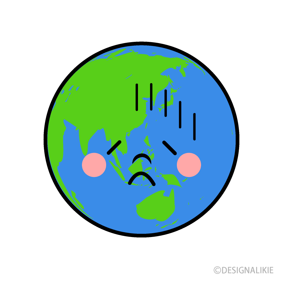 落ち込む地球キャラ