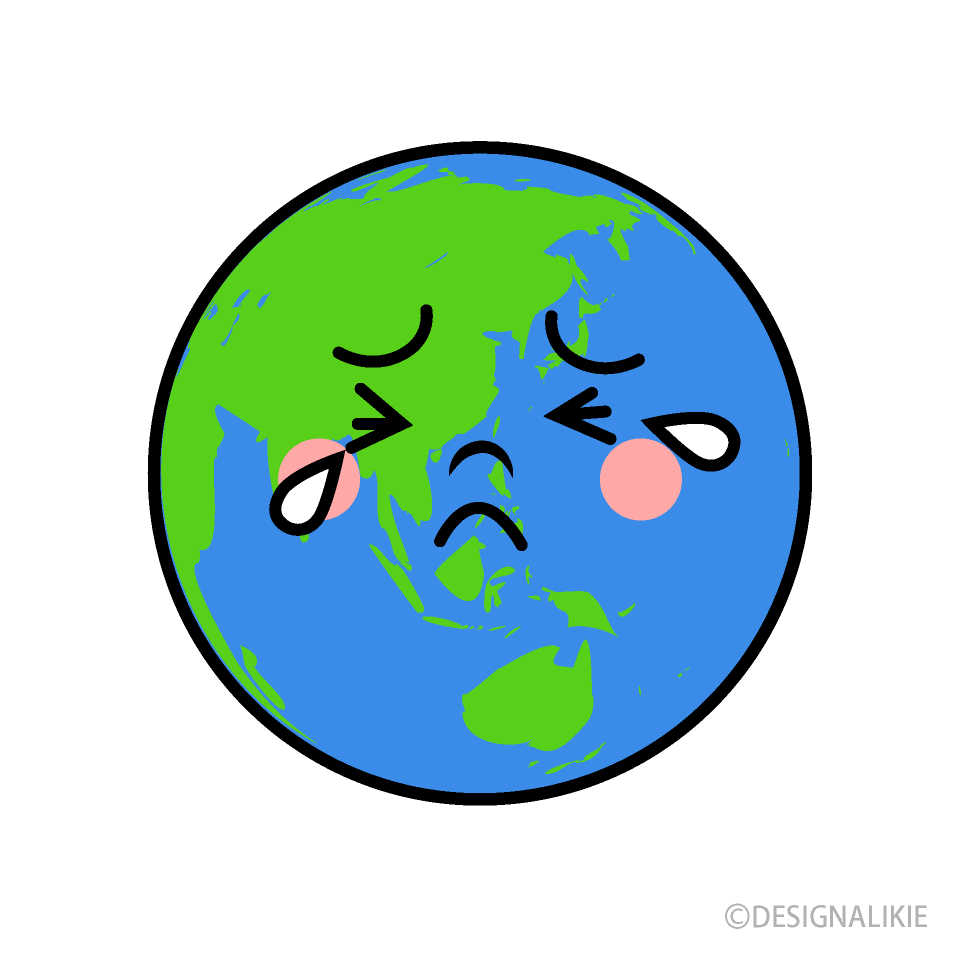 大泣きする地球キャラ