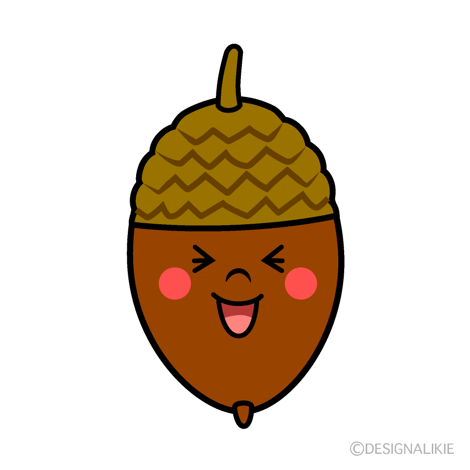 大笑いするどんぐりキャラ