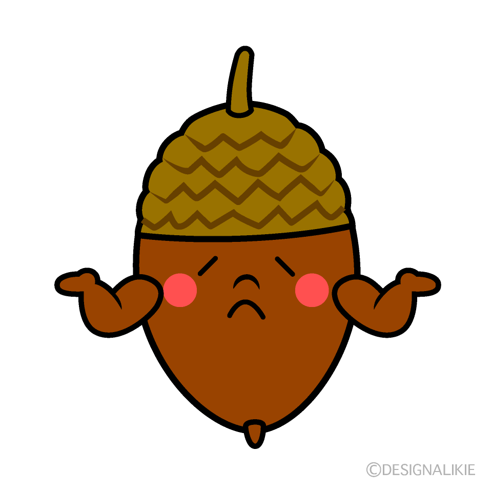 お手上げのどんぐりキャラ