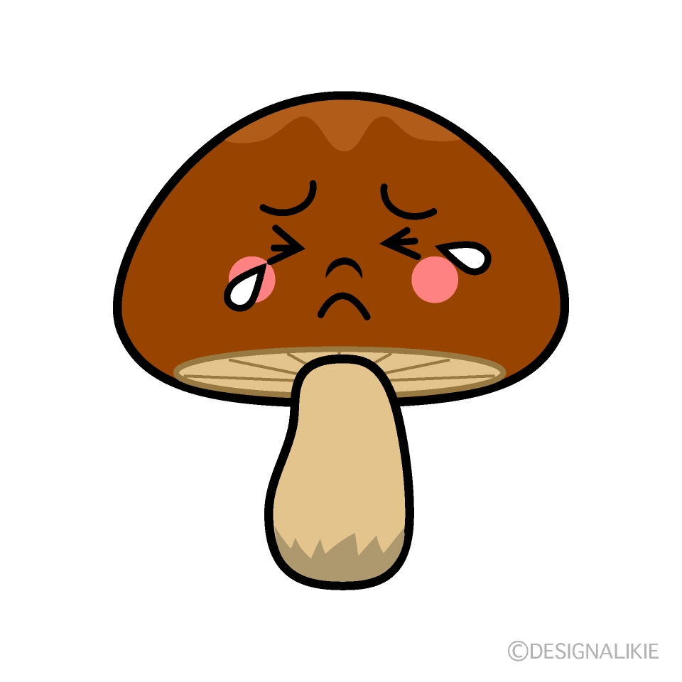大泣きするきのこキャラ