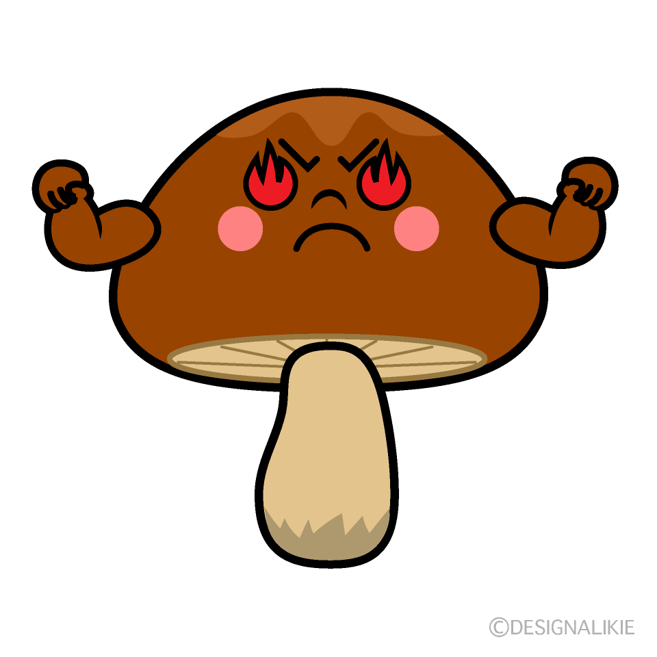 闘志が燃えるきのこキャラ