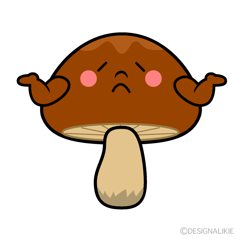 お手上げのきのこキャラ