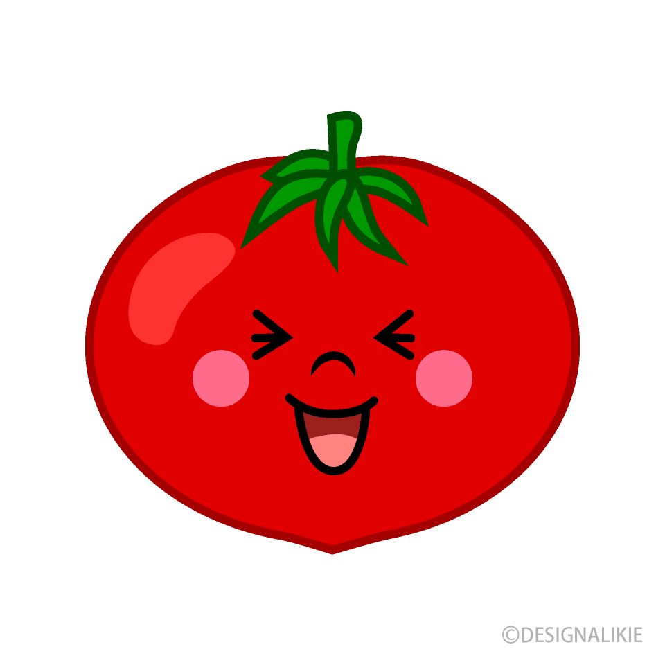 大笑いするトマトキャラ