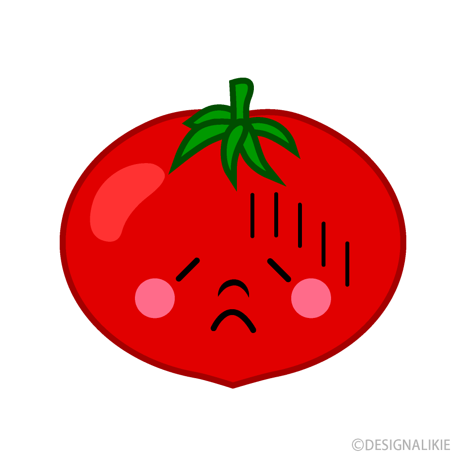 落ち込むトマトキャラ