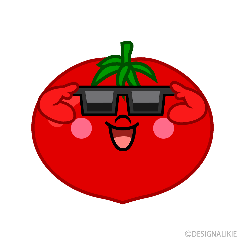 サングラスのトマトキャラ