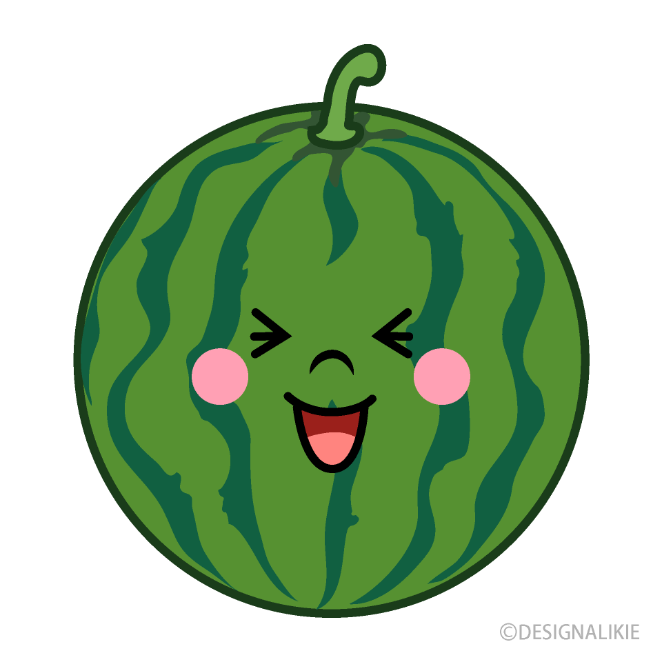 大笑いするスイカキャラ