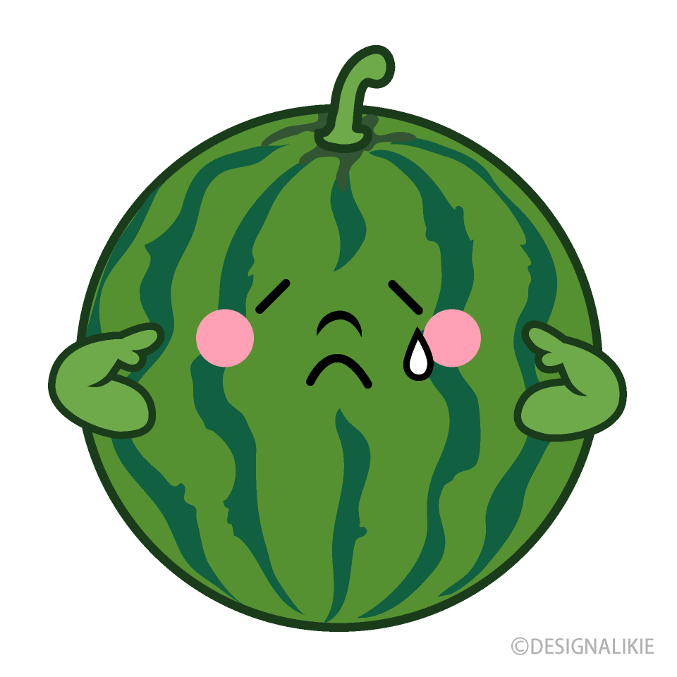 泣くスイカキャラ