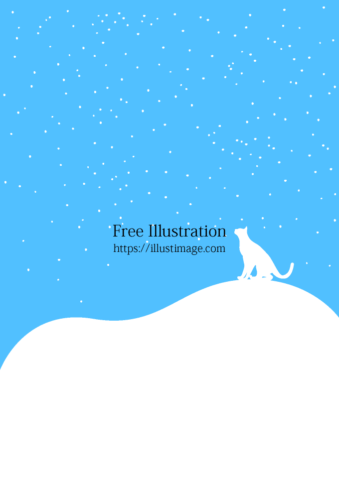 雪降る白猫の背景画像